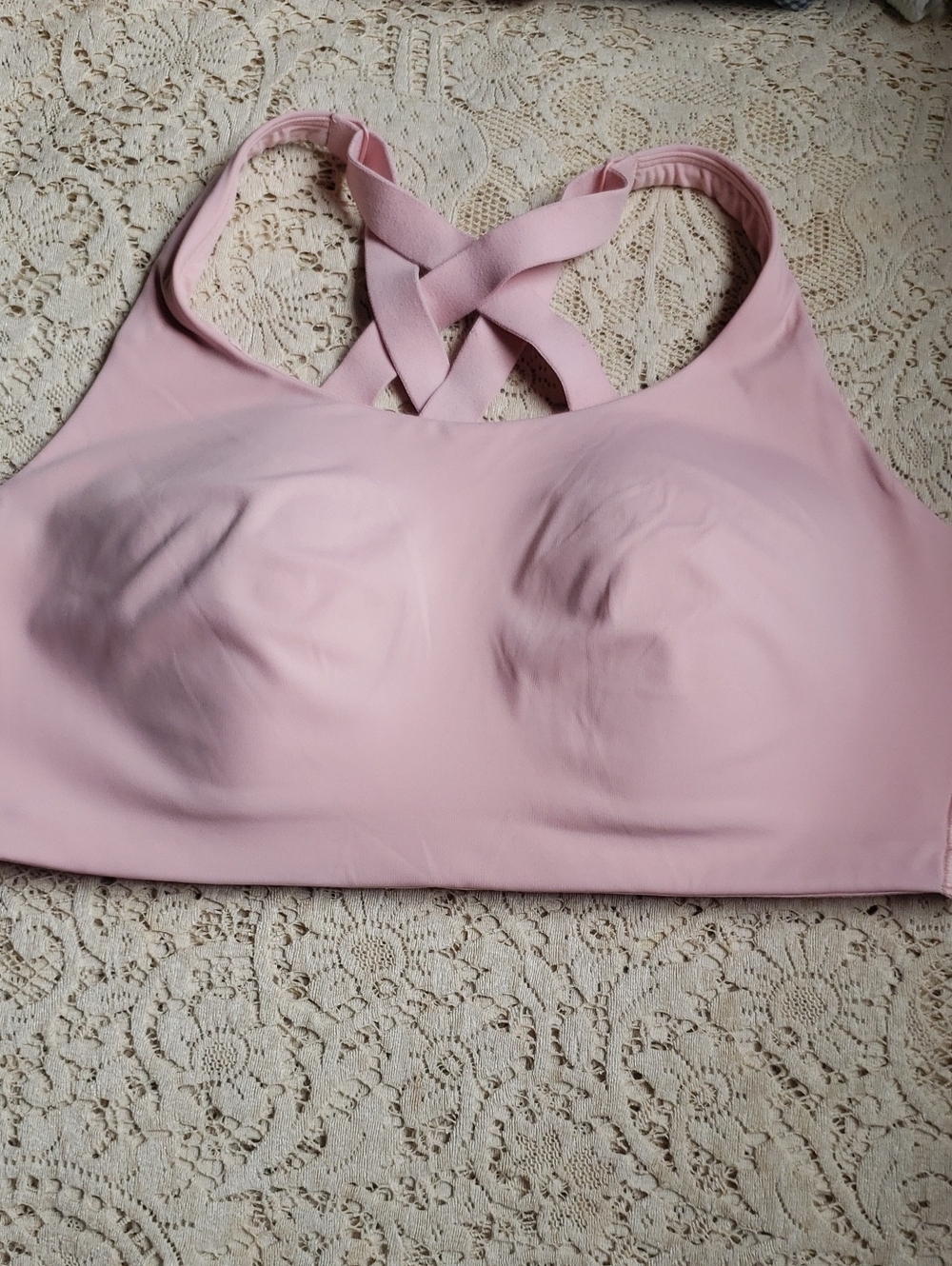 lululemon athletica Light Pink Crisscross Back Sports Bra 38D